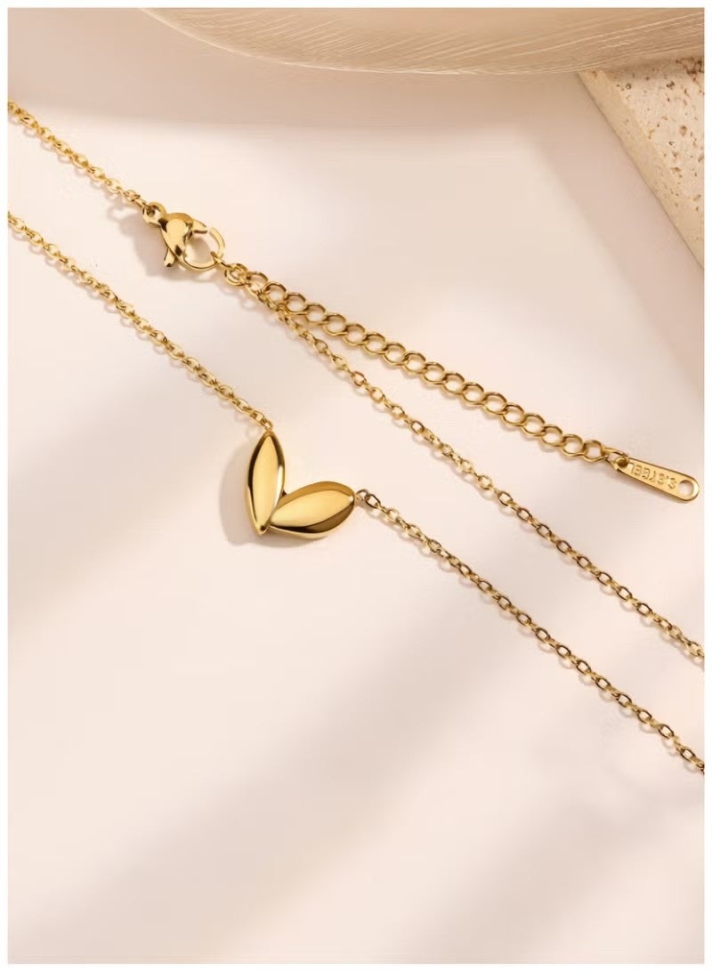 قلادة نسائية من الذهب عيار 14 قيراطًا، بتصميم بسيط على شكل قلب، سلسلة ترقوة، قطعة مجوهرات رائعة للنساء والفتيات - Image 4